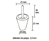 Pé sofá pequeno com prego
