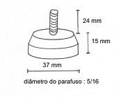 Pé regulável borracha pequeno 5/16