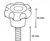 Manípulo 30mm c/ parafuso  1/4 x 7/8